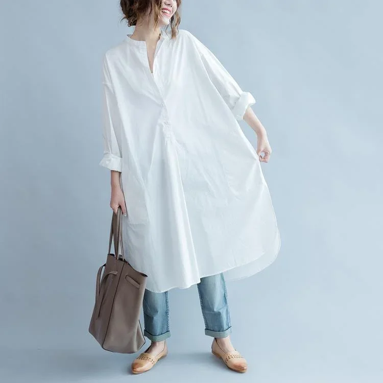 2018-white-cotton-maxi-dress-loose-fitting-stand-collar-cotton-dress-top-quality-side-open-caftans