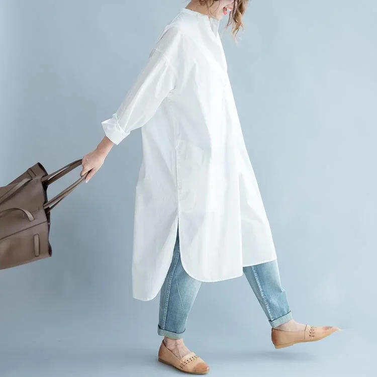 2018-white-cotton-maxi-dress-loose-fitting-stand-collar-cotton-dress-top-quality-side-open-caftans