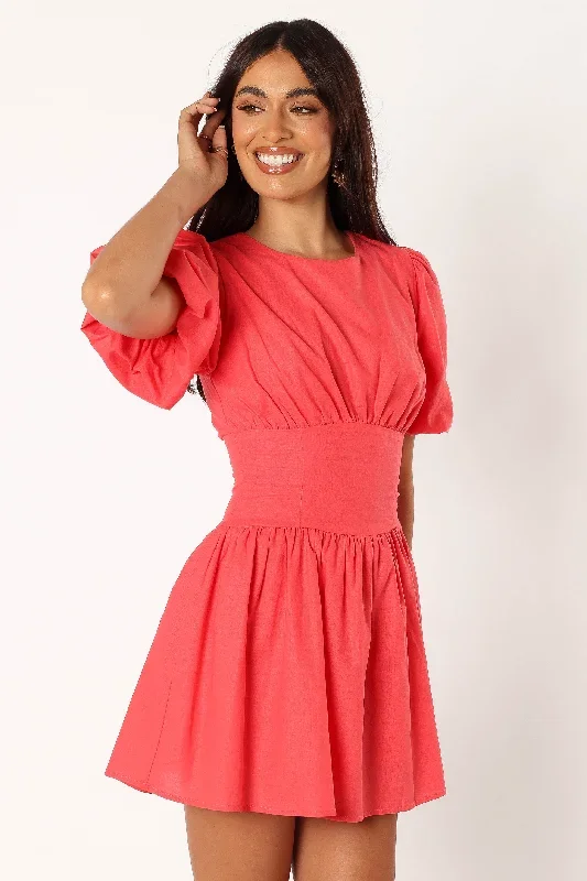 alfie-mini-dress-coral-red