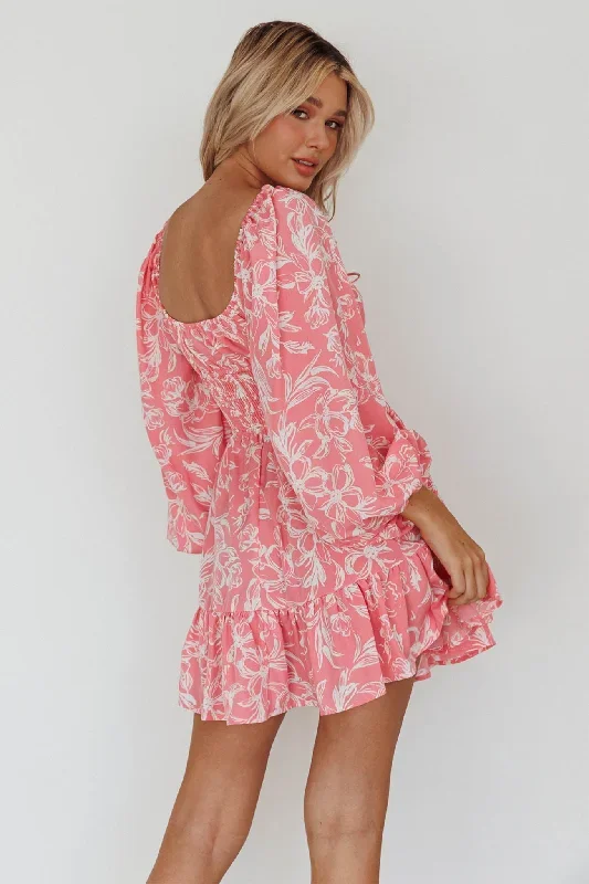 amilie-shirred-long-sleeve-dress-floral-pink