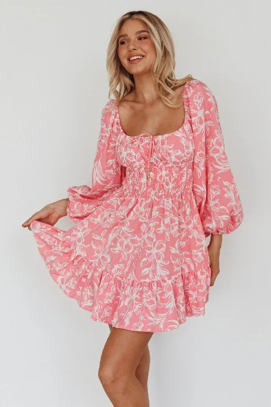 amilie-shirred-long-sleeve-dress-floral-pink