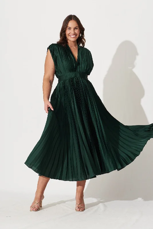 anetta-midi-dress-in-pleated-emerald-satin