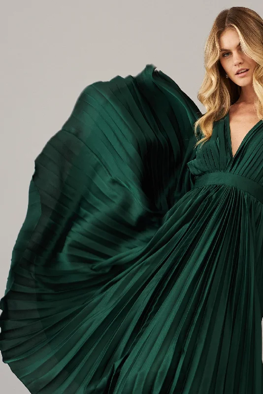 anetta-midi-dress-in-pleated-emerald-satin