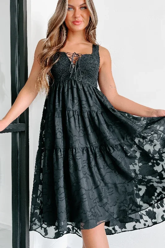 anitta-tiered-smocked-lace-up-midi-dress-black