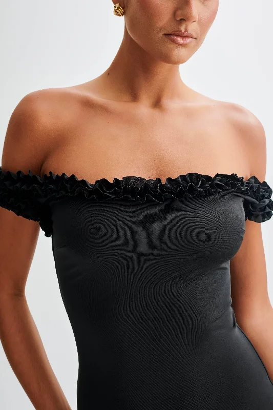 arielle-off-shoulder-ruffle-midi-dress-black