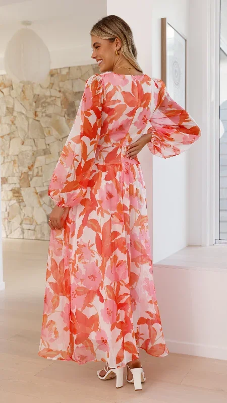 aurea-midi-dress-pink-orange-floral