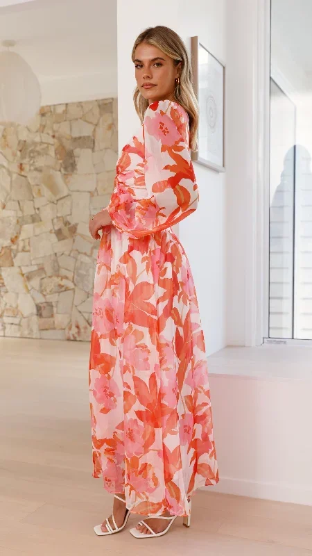 aurea-midi-dress-pink-orange-floral