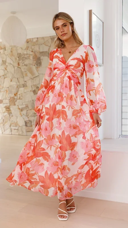 aurea-midi-dress-pink-orange-floral