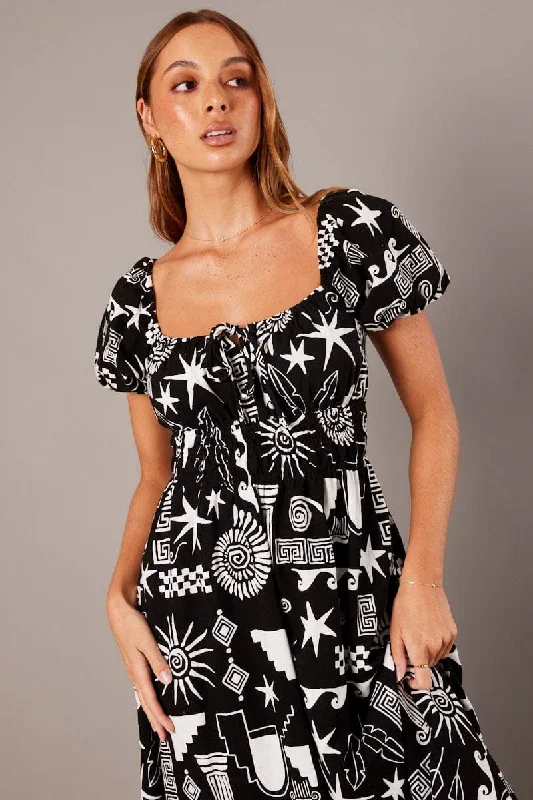 black-abstract-midi-dress-short-sleeve-ruched-bust-dd1713d-33p-1