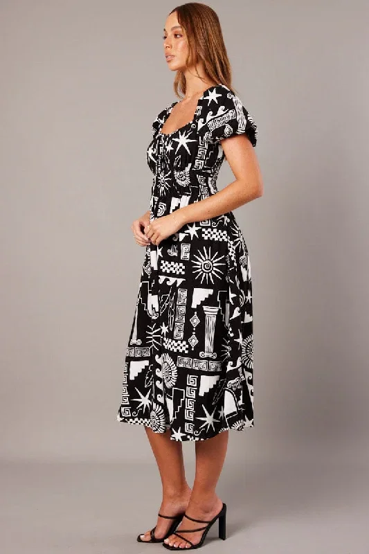 black-abstract-midi-dress-short-sleeve-ruched-bust-dd1713d-33p-1