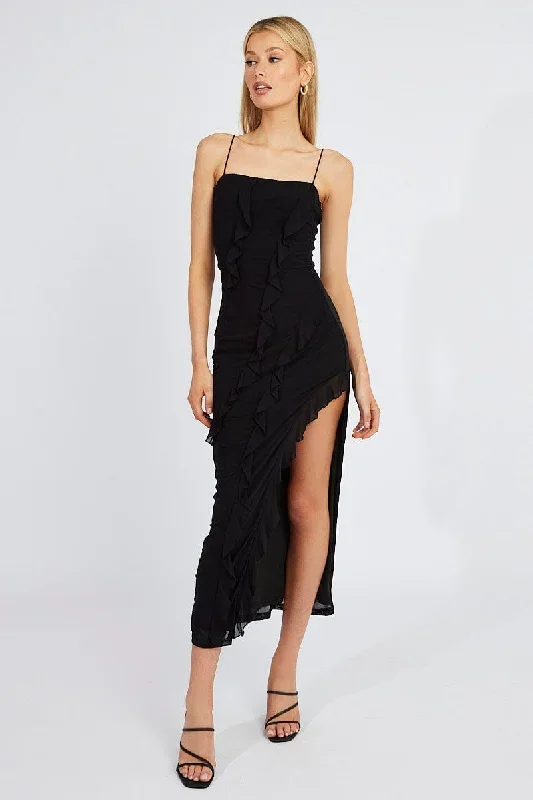 black-maxi-dress-frilled-mesh-ed3712-34pb-1