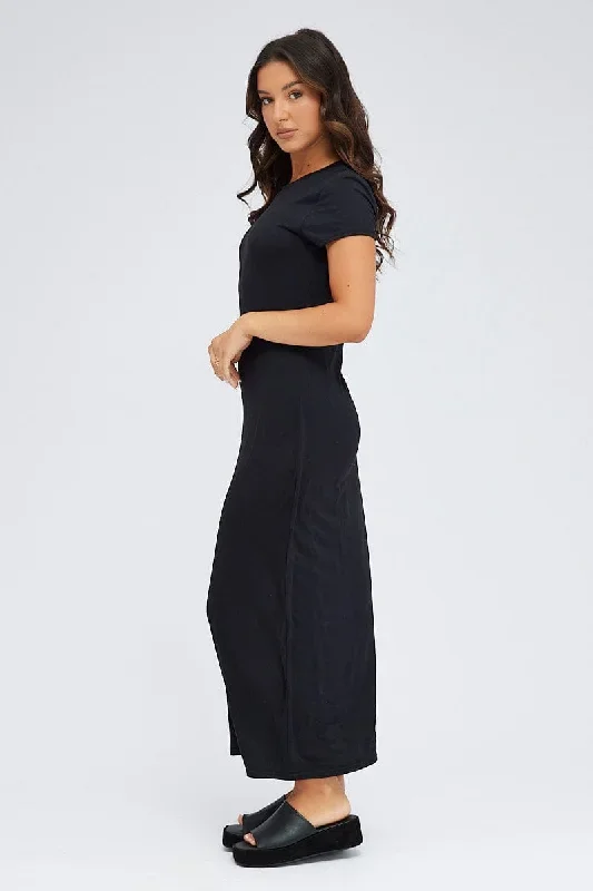 black-maxi-dress-short-sleeve-bodycon-supersoft-dd1629-84r-1