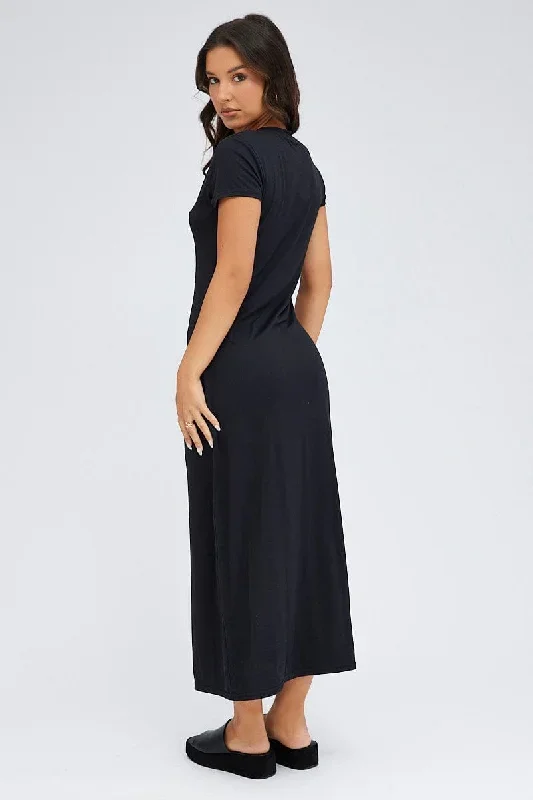 black-maxi-dress-short-sleeve-bodycon-supersoft-dd1629-84r-1