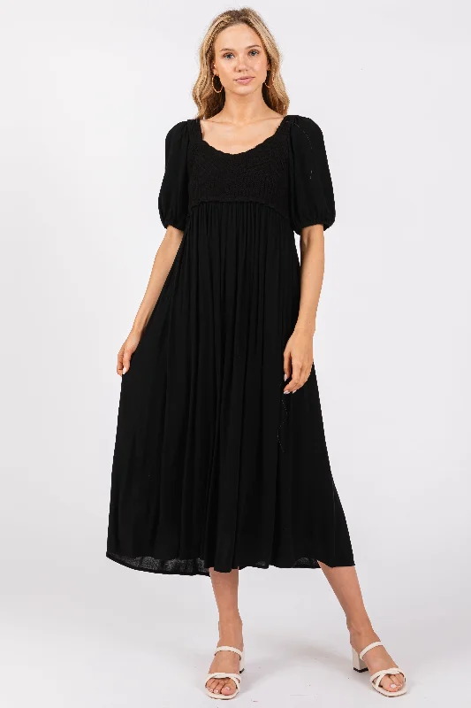 black-short-sleeve-knit-top-maternity-dress