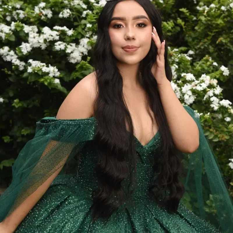 blackish-green-shiny-princess-off-the-shoulder-quinceanera-dress-ball-gown-with-cape-xv-anos-sweet-gowns-vestidos-de-15-anos