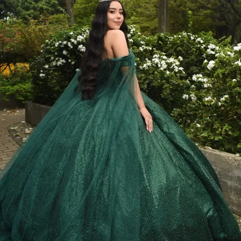 blackish-green-shiny-princess-off-the-shoulder-quinceanera-dress-ball-gown-with-cape-xv-anos-sweet-gowns-vestidos-de-15-anos