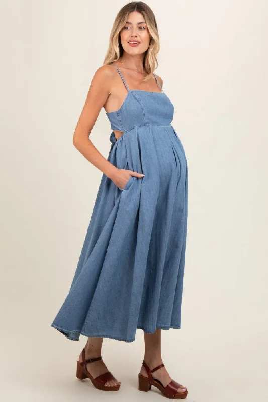 blue-back-tie-straight-neck-maternity-midi-maternity-dress