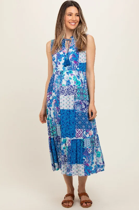 blue-floral-paisley-tassel-tie-ruffle-hem-maternity-midi-dress