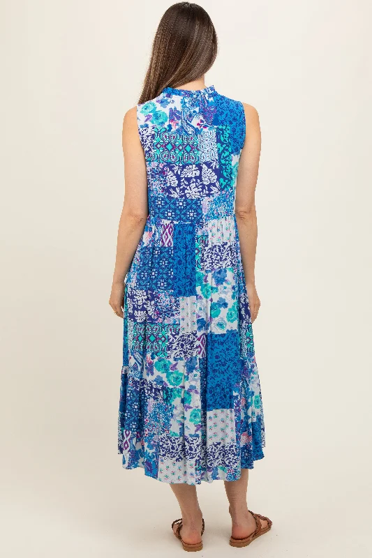 blue-floral-paisley-tassel-tie-ruffle-hem-maternity-midi-dress