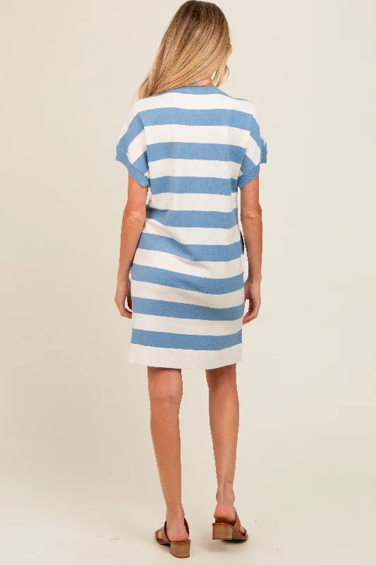 blue-wide-stripe-knit-maternity-dress