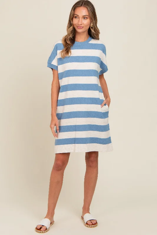 blue-wide-stripe-knit-maternity-dress