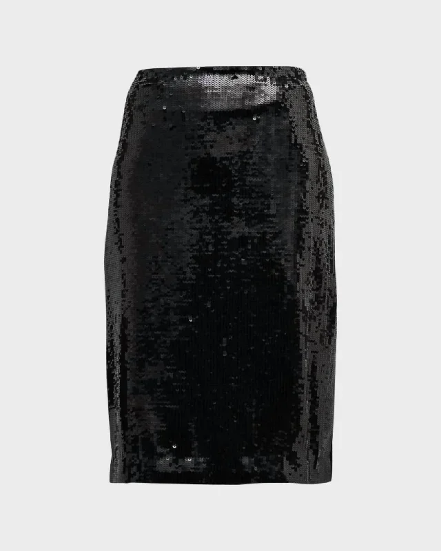 Bonne Sequin Skirt In Black