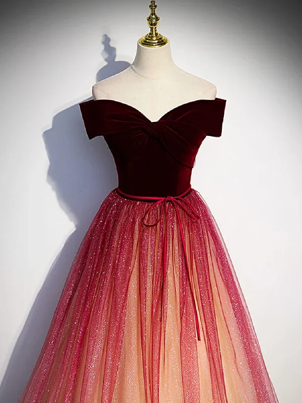 burgundy-aline-tulle-sequin-long-prom-dress-velvet-burgundy-formal-party-dress