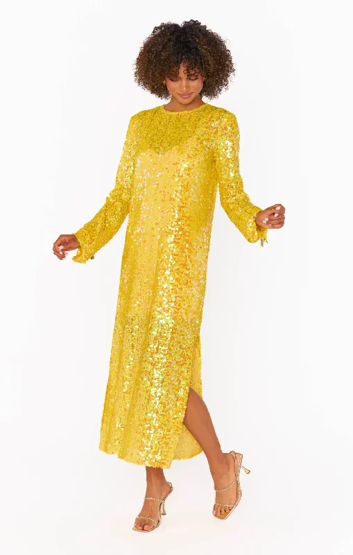 calypso-midi-dress-yellow-sequins