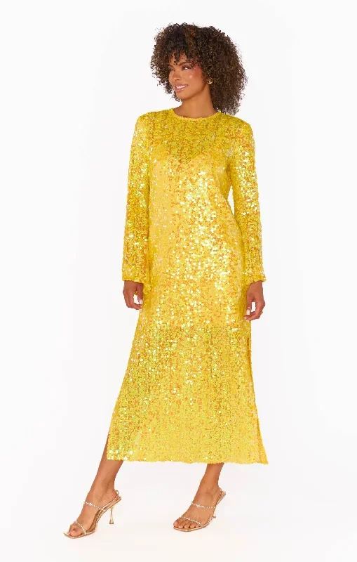 calypso-midi-dress-yellow-sequins