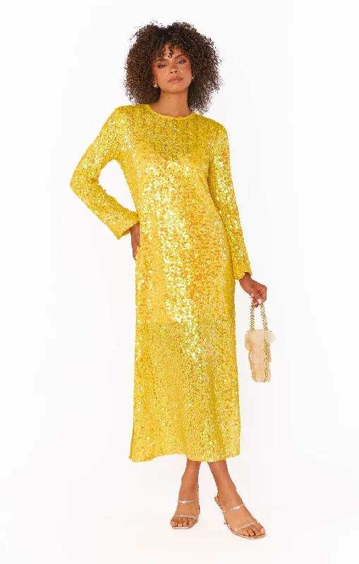 calypso-midi-dress-yellow-sequins