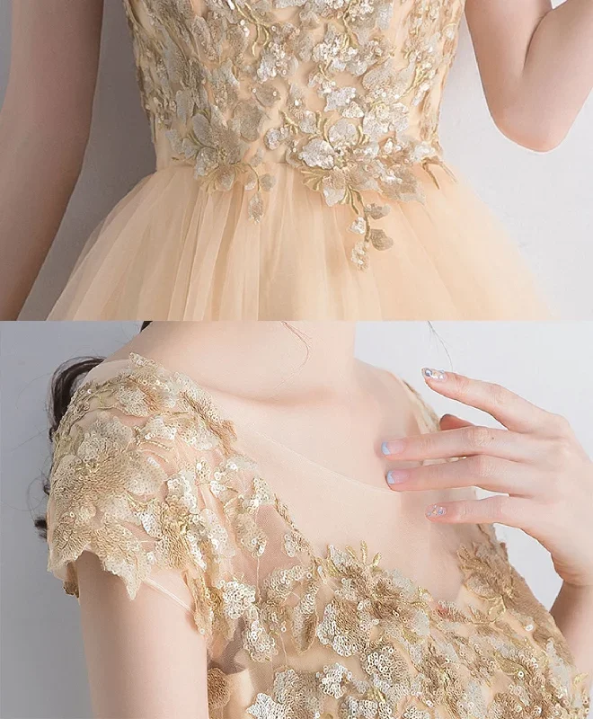 champagne-round-neck-tulle-lace-short-prom-dress-tulle-homecoming-dress