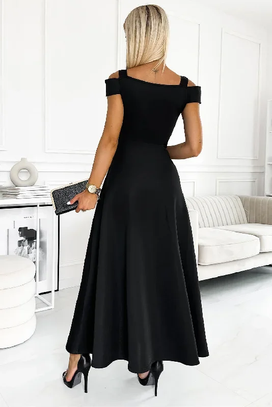 cold-shoulder-surplice-neck-maxi-dress