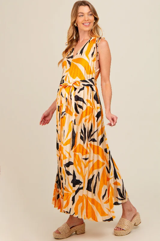 cream-printed-pleated-maternity-maxi-dress