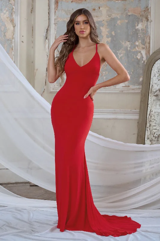 cross-red-back-fishtail-maxi-dress