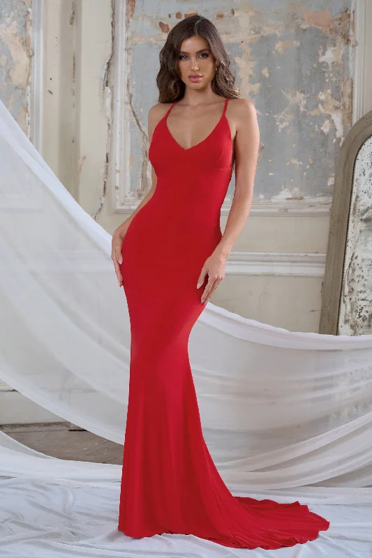 cross-red-back-fishtail-maxi-dress