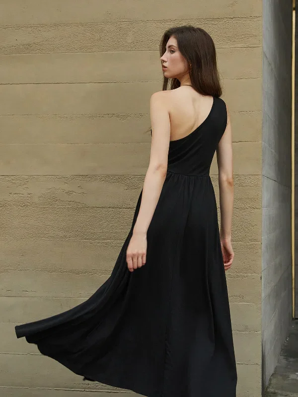 cutout-one-shoulder-off-knit-long-dress