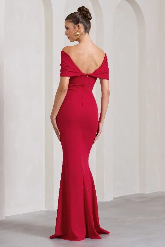 dana-red-bardot-maxi-dress-with-short-gathered-sleeves-cl130015004