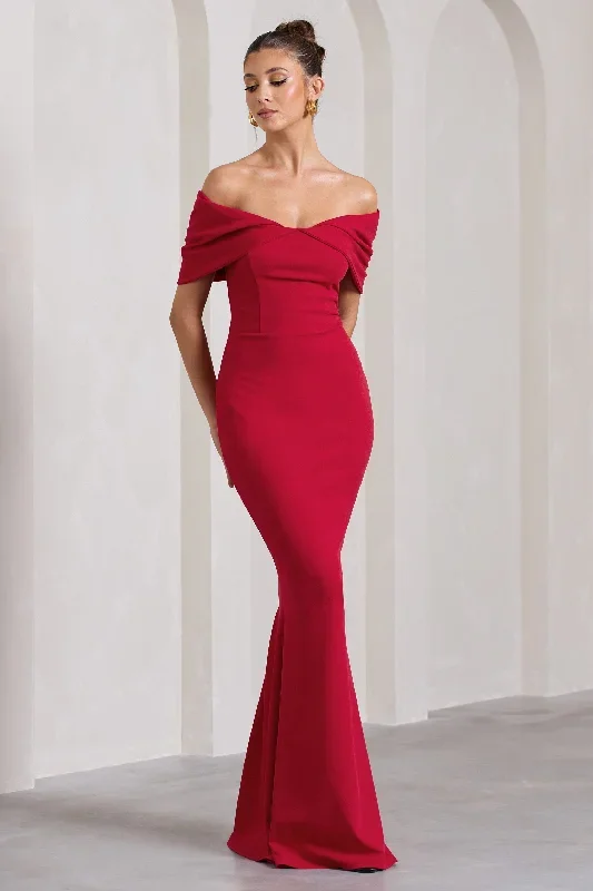 dana-red-bardot-maxi-dress-with-short-gathered-sleeves-cl130015004