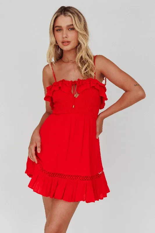 daydream-shirred-bust-frill-trim-mini-dress-red