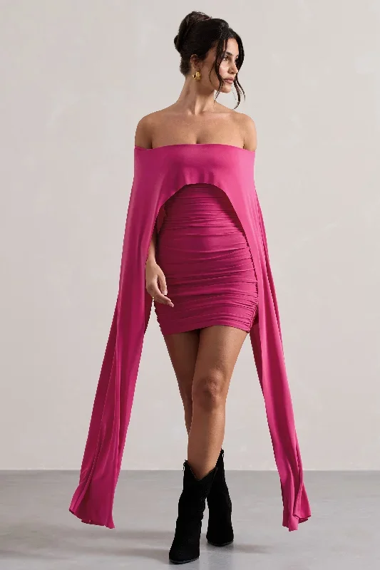 disco-dark-pink-bardot-cape-sleeve-mini-dress-cl133271112