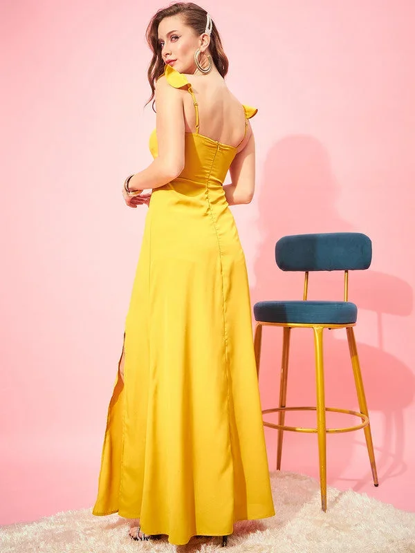 dr6535yl-berrylush-women-solid-yellow-sweetheart-neck-front-tie-up-cutout-thigh-high-slit-ruched-maxi-dress