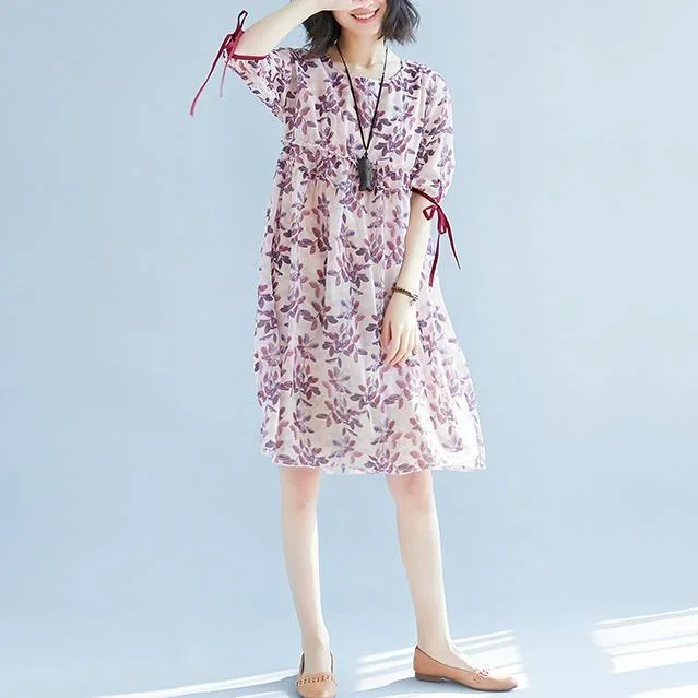 elegant-print-chiffon-knee-dress-plus-size-chiffon-cotton-dress-boutique-bow-short-sleeve-chiffon-dresses