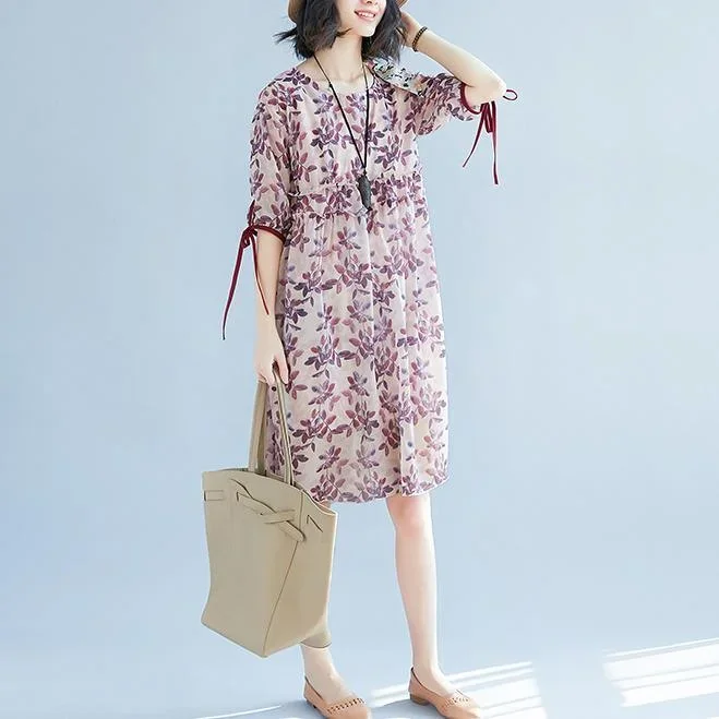 elegant-print-chiffon-knee-dress-plus-size-chiffon-cotton-dress-boutique-bow-short-sleeve-chiffon-dresses