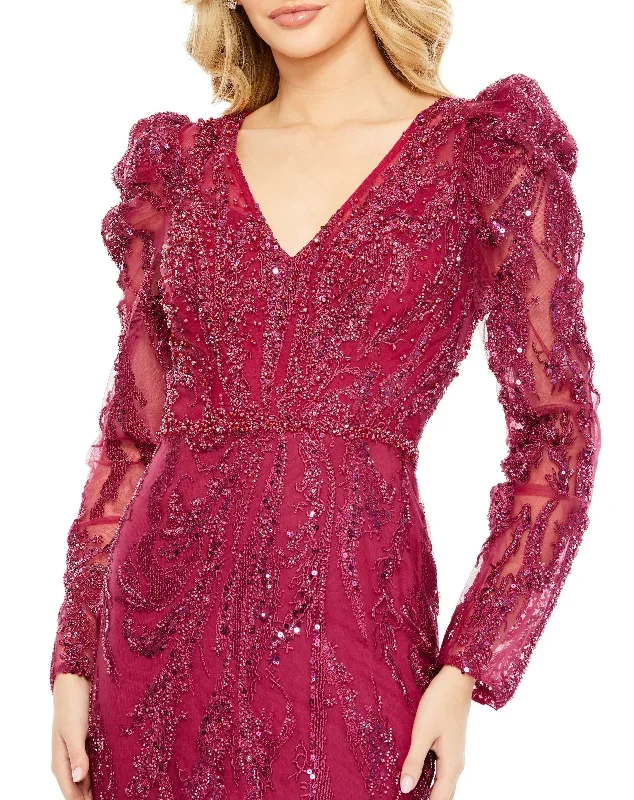 embellished-puff-sleeve-v-neck-gown-berry