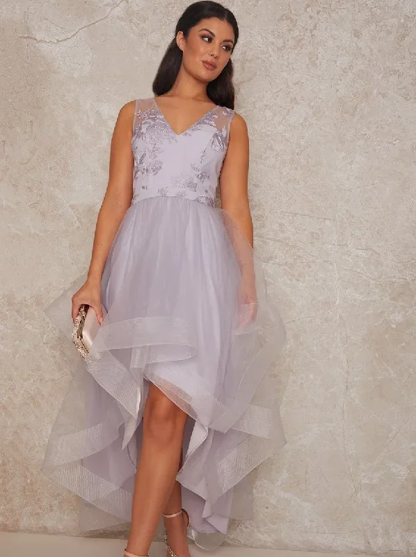 embroidered-v-neck-mesh-skirt-dip-hem-midi-dress-in-lilac