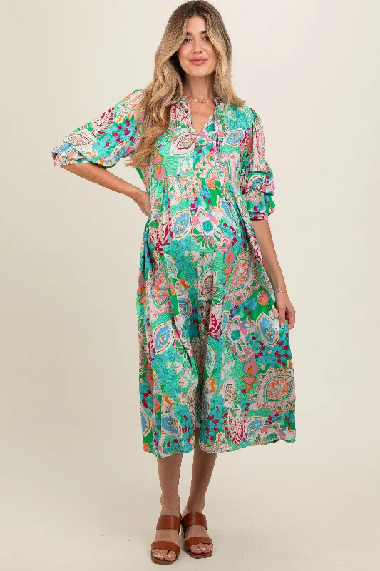 emerald-paisley-print-tiered-a-line-maternity-midi-dress