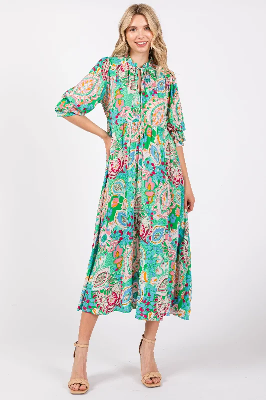 emerald-paisley-print-tiered-a-line-maternity-midi-dress