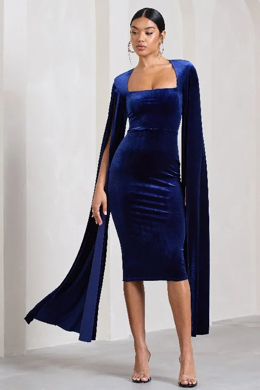 flawless-navy-velvet-square-neck-midi-dress-with-cape-sleeves-cl128999015