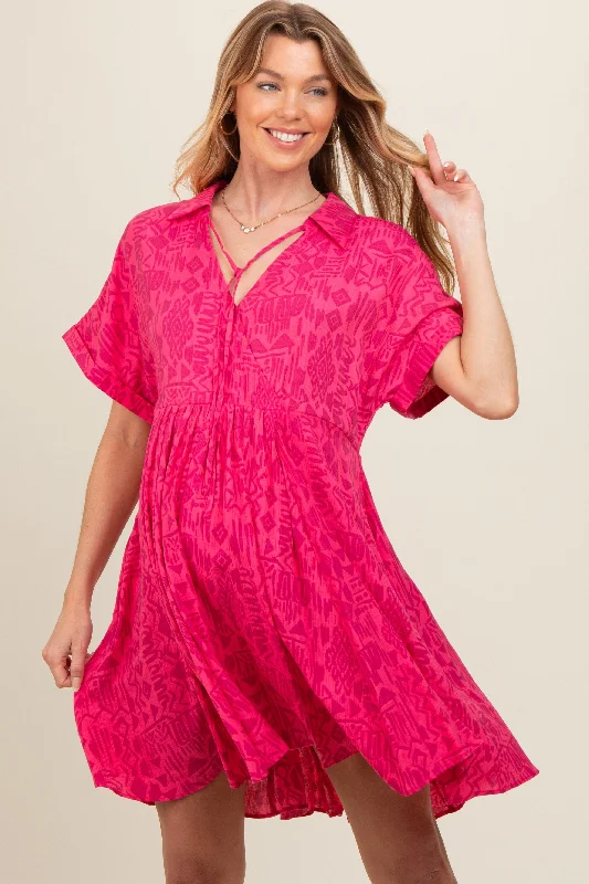 fuchsia-printed-front-tie-maternity-dress