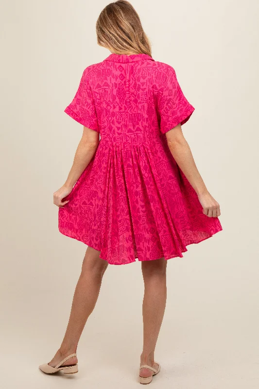 fuchsia-printed-front-tie-maternity-dress